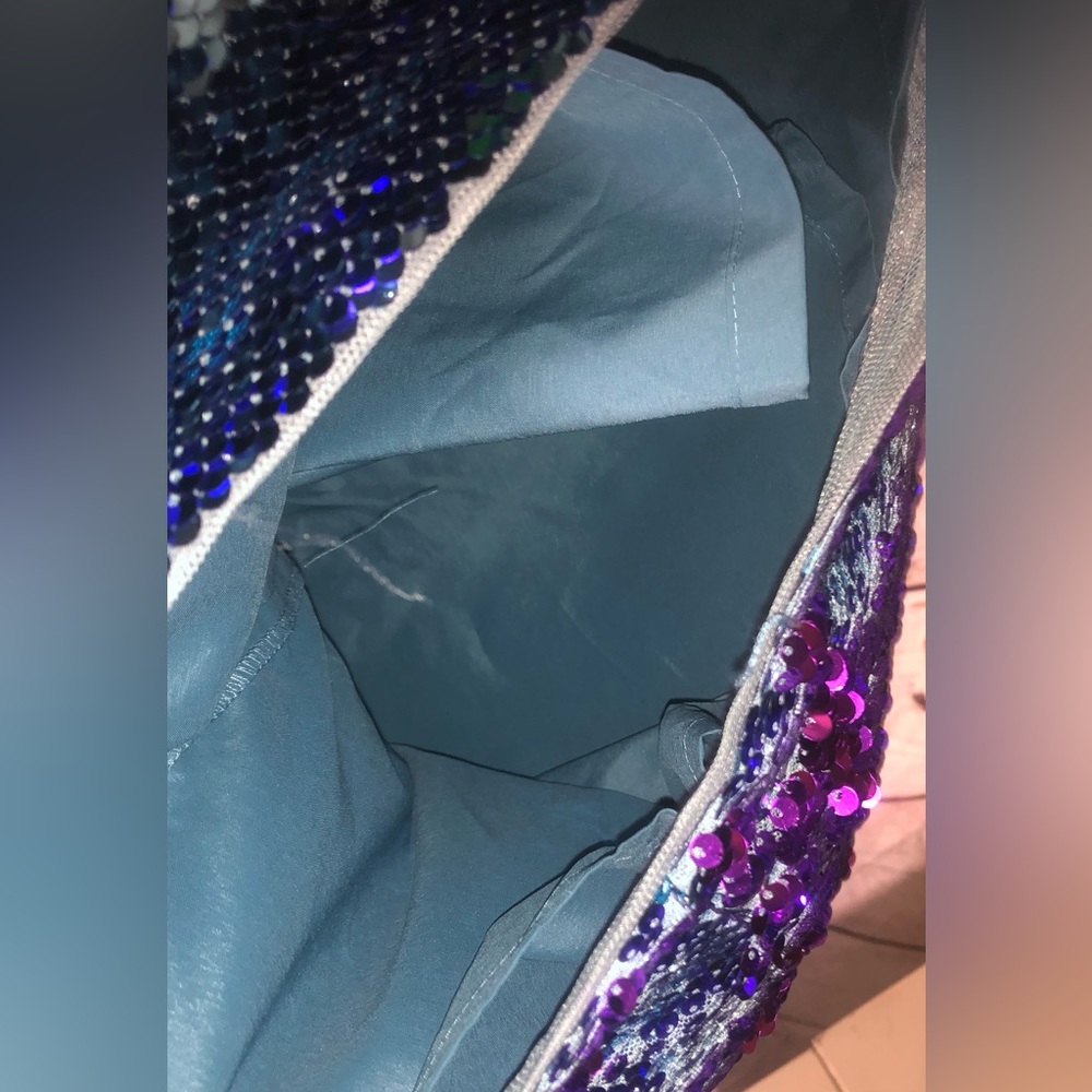 NWT!!! Aidan Mattox Teal/Purple FlipSequin Cocktail Spagh Strap Dress Sz 2 - Picture 13 of 14